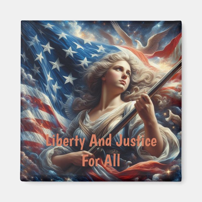 Lady of Liberty - Patriotismus Art Magnet (Vorne)