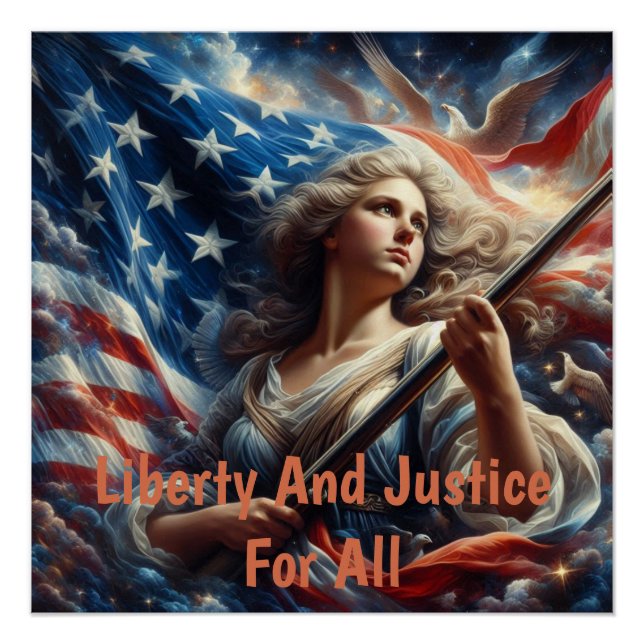 Lady of Liberty - Patriotismus Art Poster (Vorderseite)