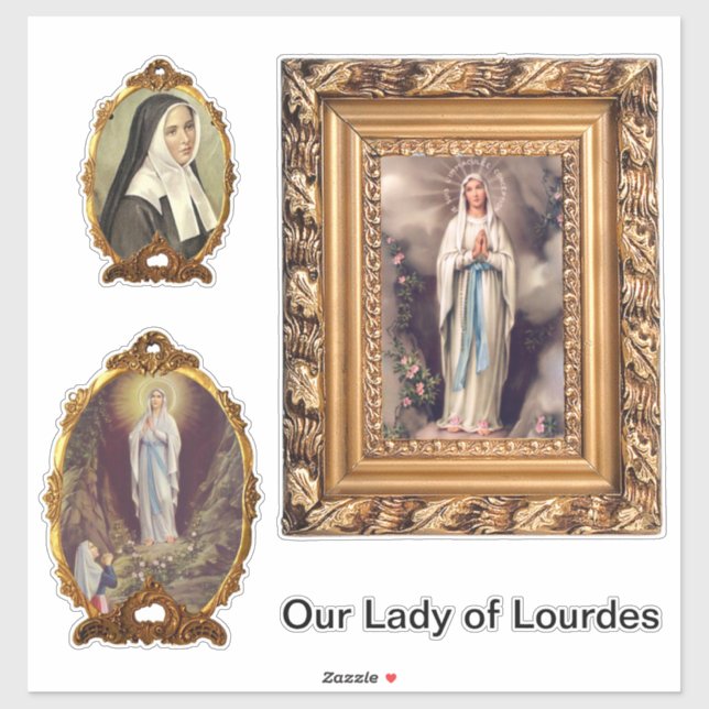 Lady of Lourdes Aufkleber (Blatt)
