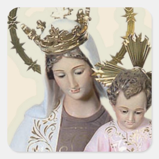 Lady of Mount Carmel Quadratischer Aufkleber (Vorderseite)