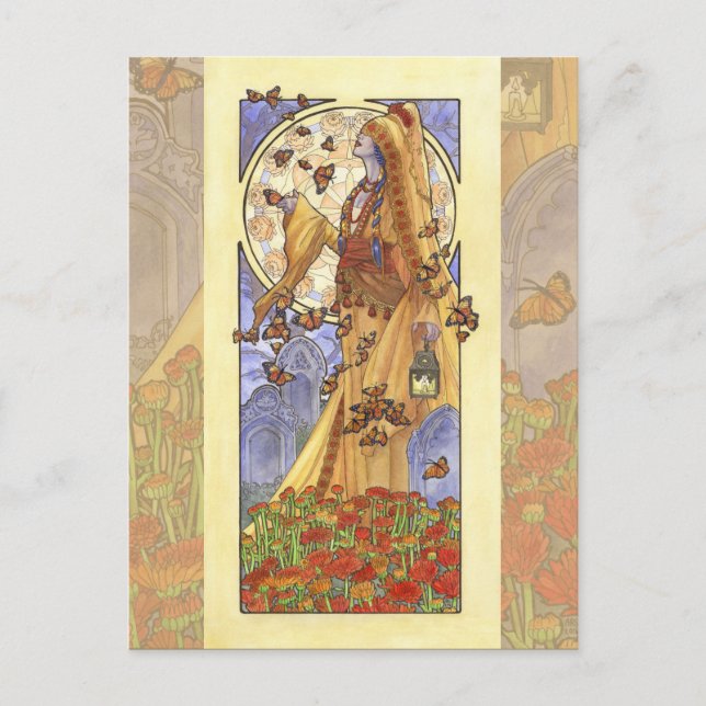 Lady of November Art Nouveau Birthstone Series Postkarte (Vorderseite)