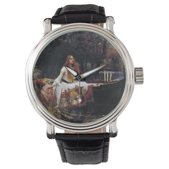 Lady Of Shallot auf dem Boot JW Wasserhaus Kunst Armbanduhr (Vorderseite)
