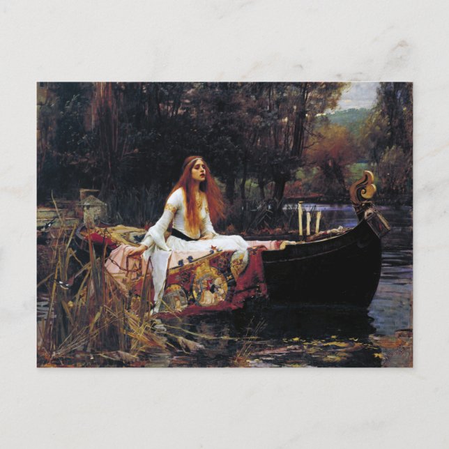 Lady Of Shallot auf dem Boot JW Wasserhaus Kunst Postkarte (Vorderseite)
