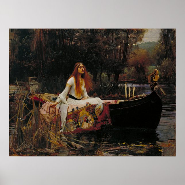 Lady of Shallot von Waterhouse Poster (Vorne)