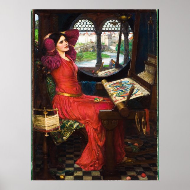 Lady of Shalott, 1915 von John William Waterhouse Poster (Vorne)