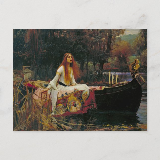 Lady of Shalott auf dem Wasser Postkarte (Vorderseite)