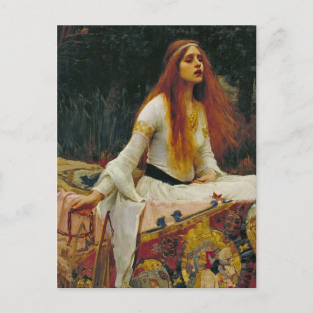 Lady of Shalott auf dem Wasser Postkarte (Vorderseite)