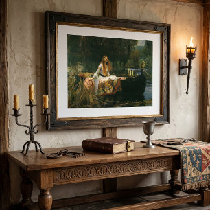 Lady of Shalott On Boat von John William Waterhous Poster