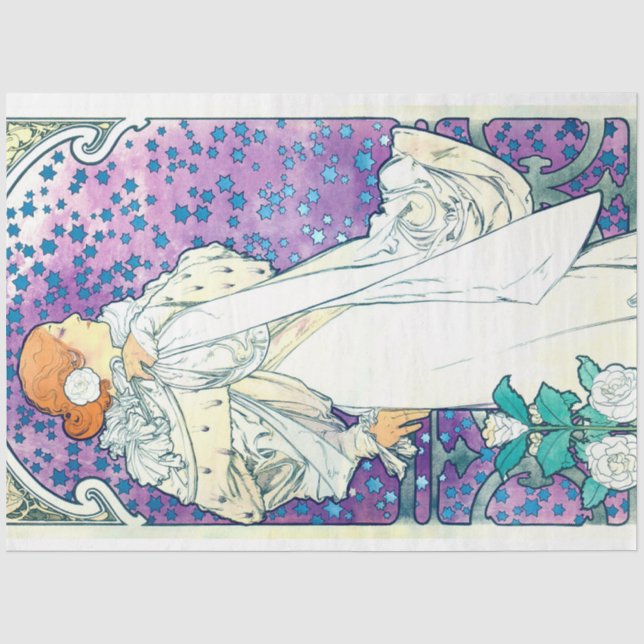 Lady of the Camelias, Alphonse Mucha Seidenpapier (Vorderseite)