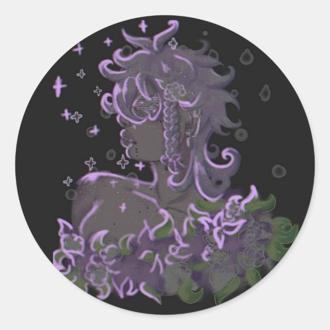 Lady of the Cosmos Runder Aufkleber (Vorderseite)