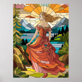 Lady of the Landschaftlich Vista: Festgehaltenes G Poster