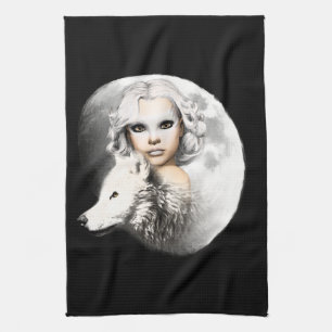 Lady of the Moon Geschirrtuch