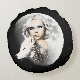 Lady of the Moon Rundes Kissen