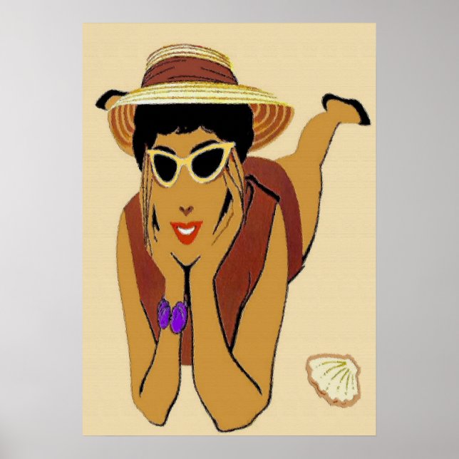 Lady on Beach Poster (Vorne)