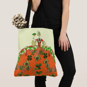 LADY ORANGE UND KLEEBLÄTTER St. Patricks Day-Party Tasche