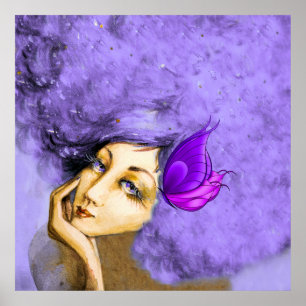 Lady Papilionem Art Poster