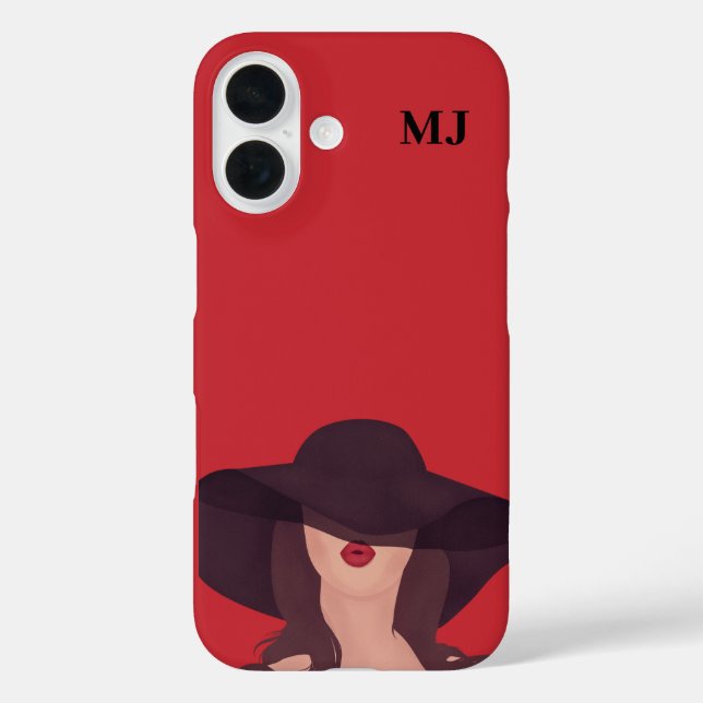 Lady Personalisiert Initial Letters Case-Mate iPho iPhone 16 Hülle (Rückseite)