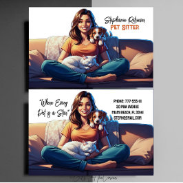 Lady Pet Cat Dog Sitter Visitenkarte
