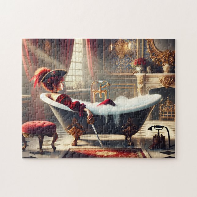 Lady Pirate Bath Victorian Nautical Bathroom Gift (Horizontal)