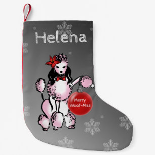 Lady Poodle zeigt Ihre Weihnachtswünsche! Kleiner Weihnachtsstrumpf
