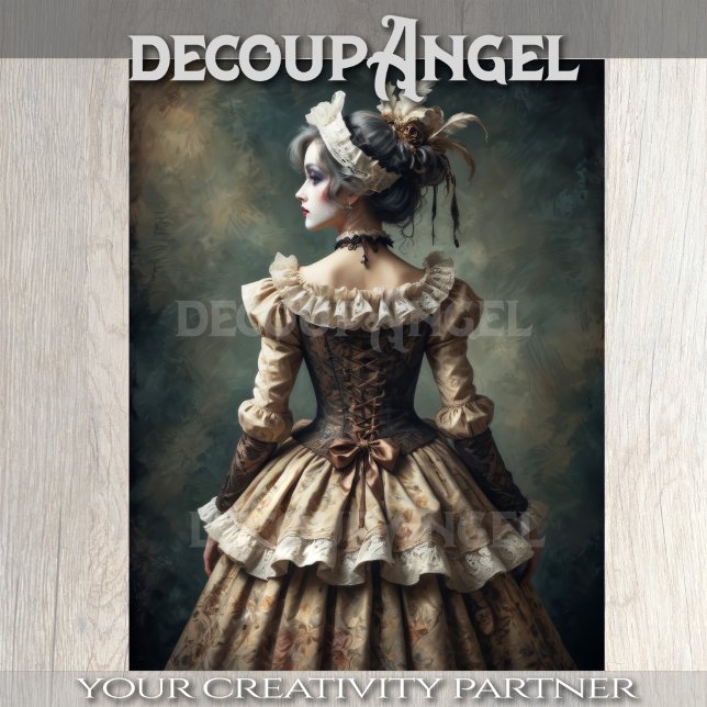 Lady-Portrait im antiken Zeitalter - Decoupage - Seidenpapier (Von Creator hochgeladen)