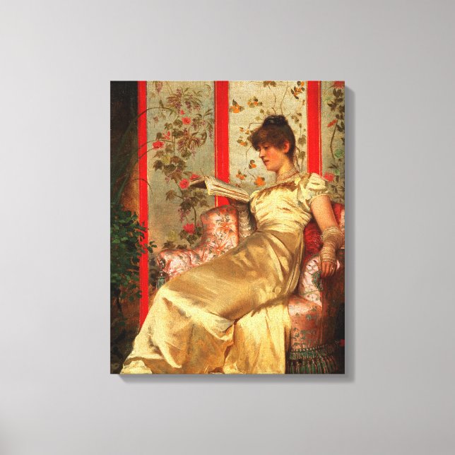 Lady Reading Leinwanddruck (Vorderseite)
