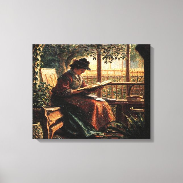 Lady Reading Leinwanddruck (Vorderseite)