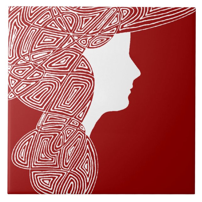 Lady Red Fliese (Vorderseite)