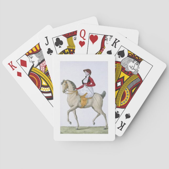 Lady Reitsattel, von "Costumes Parisien", Spielkarten (Rückseite)