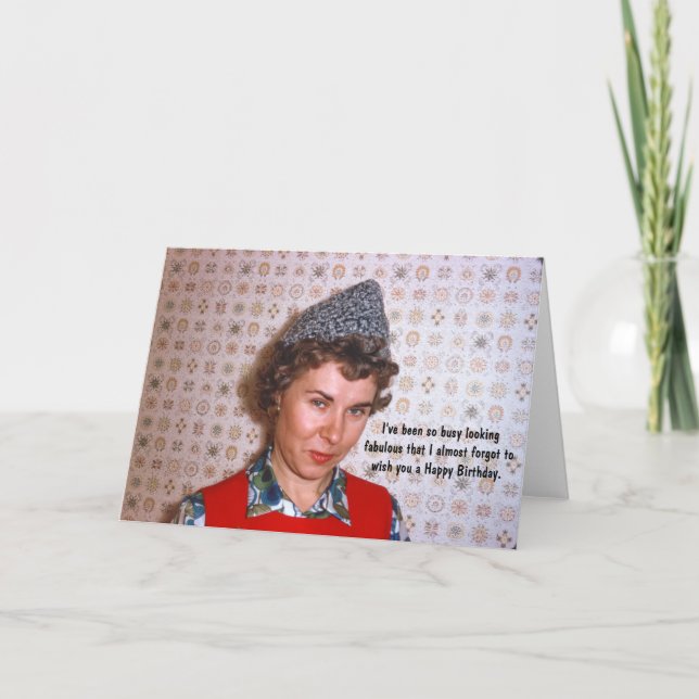 Lady Retro Fabulous Geburtstags Spaß Karte (Vorderseite)