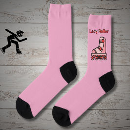 Lady Roller, rosa Inline-Skate auf rosa Socken