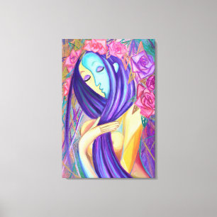 Lady Rose Canvas Print Modern Art Style Malerei Leinwanddruck
