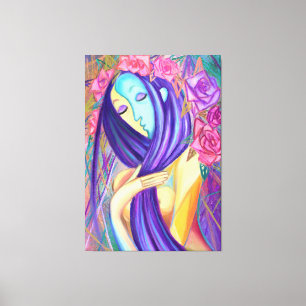 Lady Rose Canvas Print Modern Art Style Malerei Leinwanddruck