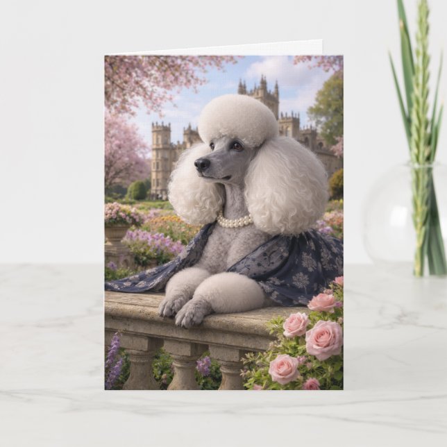 Lady Rose, Poodle Blank Card Karte (Vorderseite)