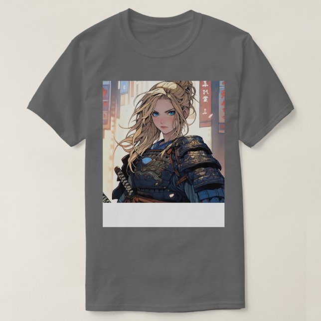 Lady Samurai Anime T-Shirt (Design vorne)