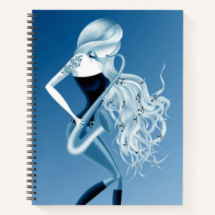Lady Saxophonist Musician Moody Blues Notizbuch
