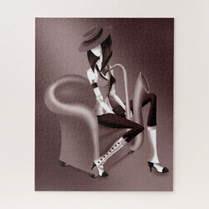 Lady Saxophoniste - Puzzle Jazz inspiré