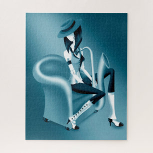 Lady Saxophoniste - Puzzle Jazz inspiré