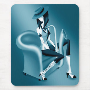 Lady Saxophoniste - Tapis de souris inspirée par l