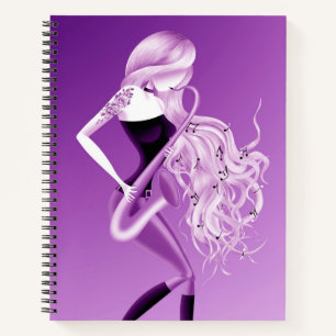 Lady Saxophonistin Musikerin Purple Notizbuch