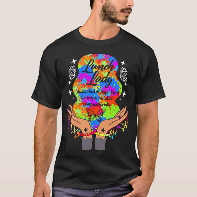 Lady Shirt, Lunch Lady Niedlich Butterfly T-Shirt, T-Shirt (Vorderseite)