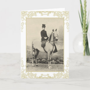 Lady sidesaddle Reiter Geburtskarte Karte