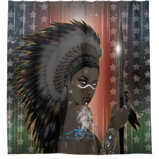 Lady Sioux Duschvorhang (Vorderseite)
