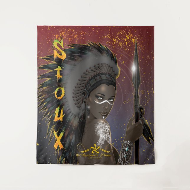 Lady Sioux Wandteppich (Vorderseite)