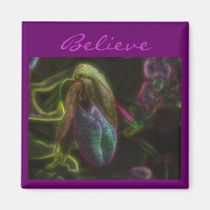 Lady Slipper Blume glauben Inspiration Magnet
