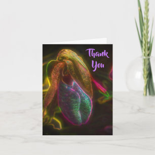 Lady Slipper Flower Art Carte de remerciements