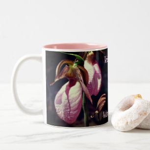Lady Slipper Orchid Blume Pair Personalisiert Zweifarbige Tasse