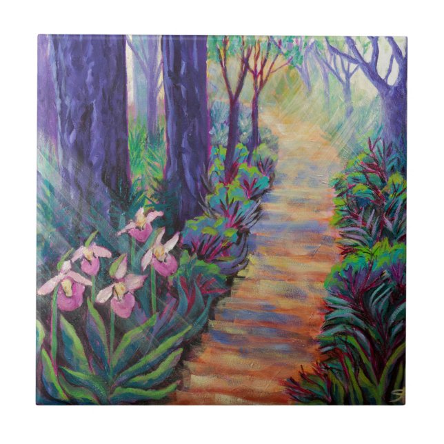 Lady Slippers auf dem Weg Fliese (Vorderseite)