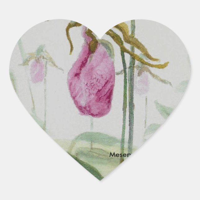 Lady Slippers Herz-Aufkleber (Vorderseite)
