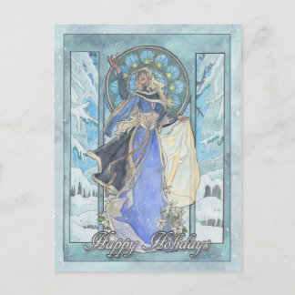 Lady Snowflake Postcard Postkarte